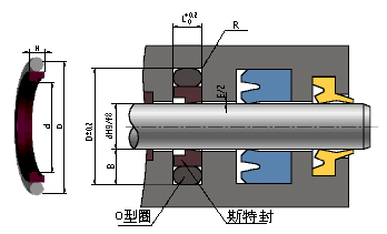 轴用CKS型组合密封圈（斯特封）